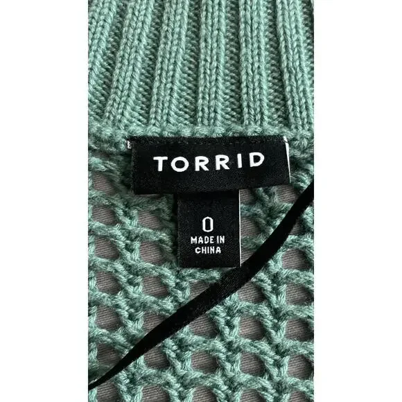 Torrid open stitch green cardigan sweater size Large - Picture 5 of 10